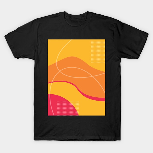 Shades of Yellow and Pink Abstract Graphic Art T-Shirt by cidolopez